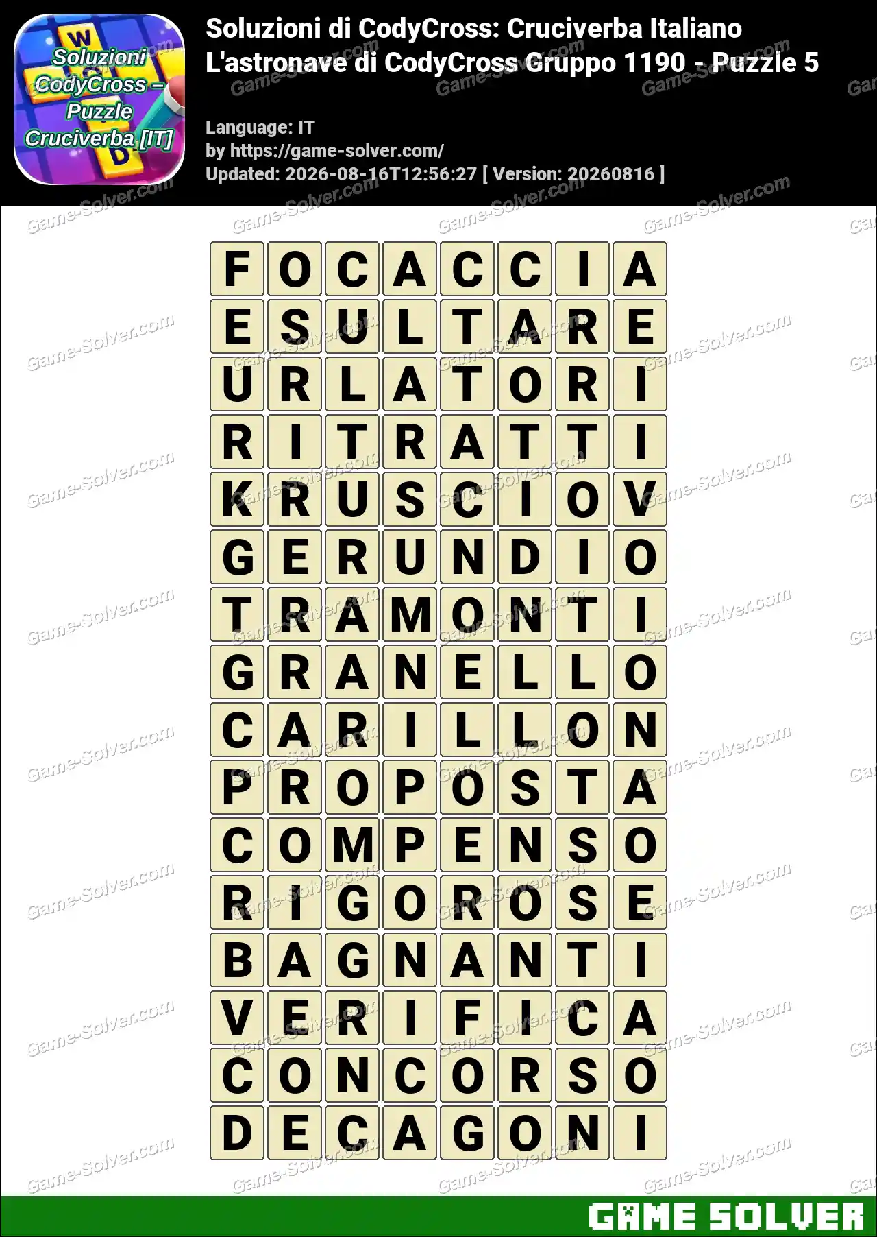 Soluzioni di CodyCross: Cruciverba Italiano L’astronave di CodyCross Gruppo 1190 – Puzzle 5